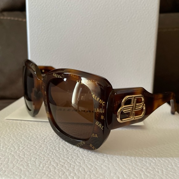BALENCIAGA Paris D-Frame Sunglasses Havana  Brown - Picture 5 of 16